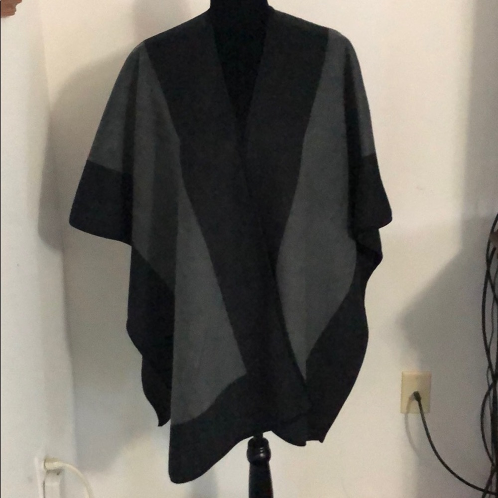 Black and grey sweater cape OSFA.